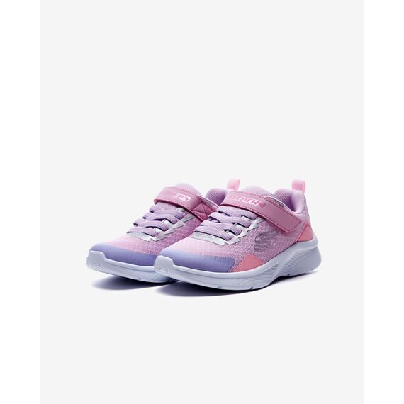 Skechers Mädchen Microspec Bright Retros Sneaker, Pink Synthetic Multi Trim, 27 EU