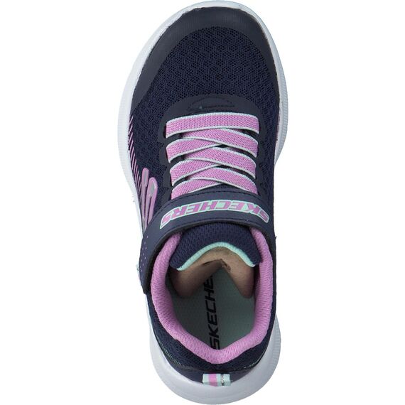 Skechers Mädchen Microspec Sneaker, Navy Mesh Lavender & Mint Trim, 32 EU