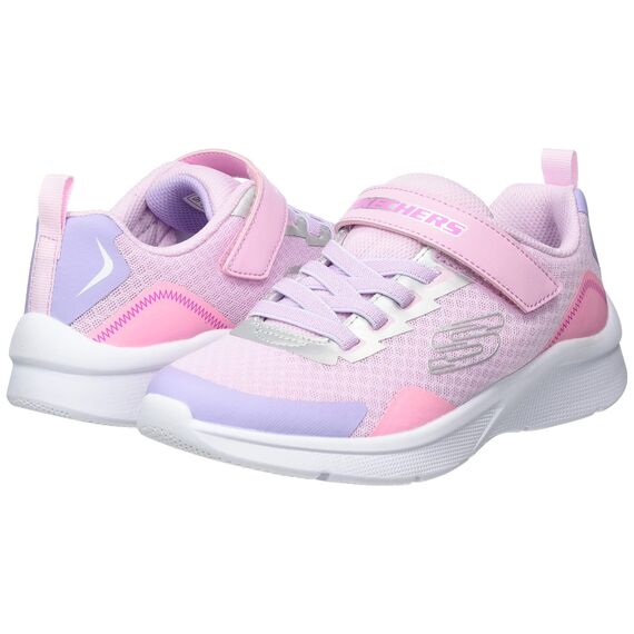 Skechers Mädchen Microspec Bright Retros Sneaker, Pink Synthetic Multi Trim, 36 EU