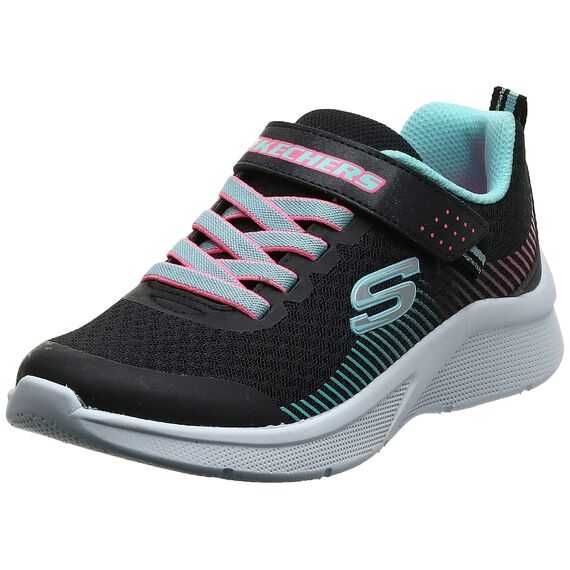 Skechers Damen Microspec Sneaker, Schwarz Aqua, Numeric_37 EU