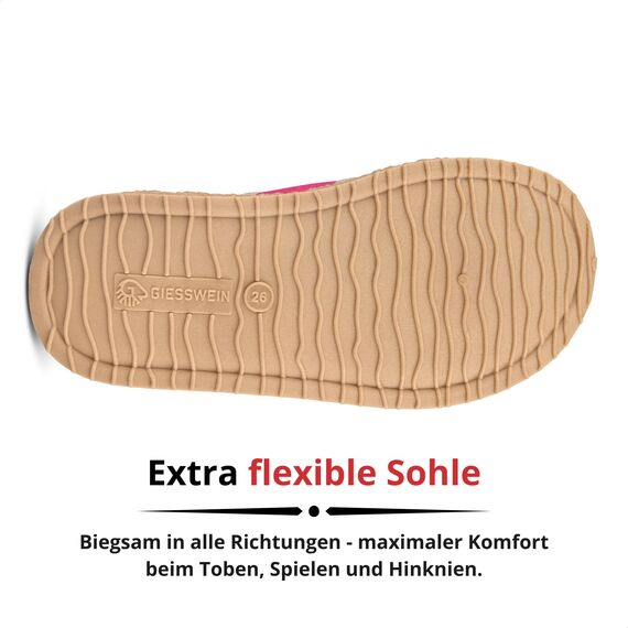 GIESSWEIN Filz Pantoffeln Trabening Einhorn - Warme Mädchen Hausschuhe, Leichte Slippers aus Wolle, Rutschfester Kinder-Hausschuh mit Latex Sohle