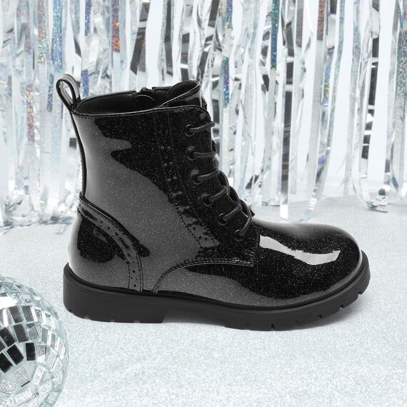 DREAM PAIRS Jungen Mädchen Stiefel Klassische Stiefel für Kinder Herbst Fashion Schnürstiefel Winterstiefel mittelere Stiefel,Size 31,Alles Schwarz,KBO211