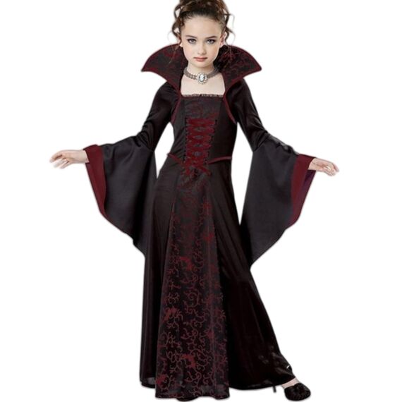 LOBTY Vampir Hexe Kostüm Kinder Erwachsene Halloween Kostüme Verkleidungsparty für Halloween Karneval Fasching Hexenkostüm Mädchen Hexenkleid Hexenhut