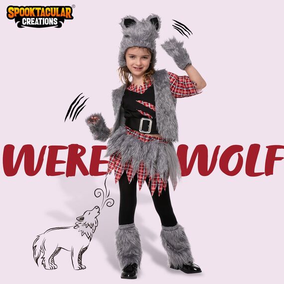 Spooktacular Creations Mädchen Weste Werwolf Kostüm für Halloween