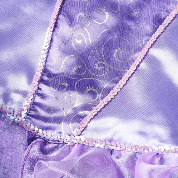 JerrisApparel Mädchen Prinzessin Meerjungfrau Kostüm Halloween Party Kleid (Lila mit Zubehör, 120)
