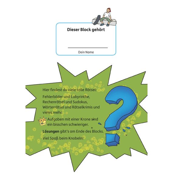 Rätselblock ab 10 Jahre - Band 1: Bunter Rätselspaß für Kinder - Kreuzworträtsel, Sudoku, Labyrinth, Konzentrationstraining und logisches Denken (Rätselbücher, Band 635)