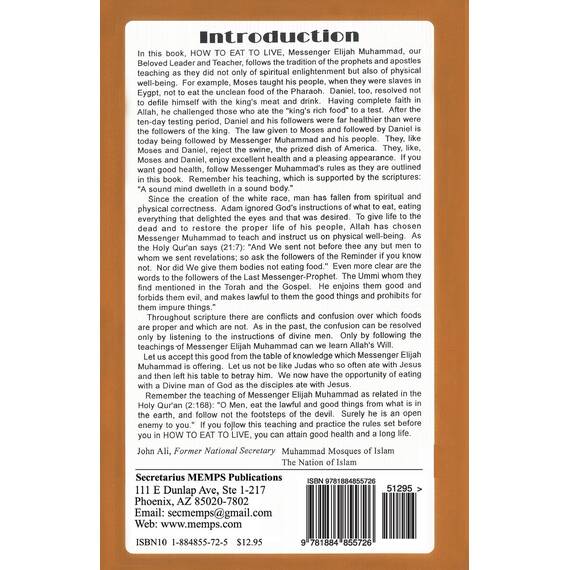 How To Eat To Live, Book 1: From God in Person, Master Fard Muhammad