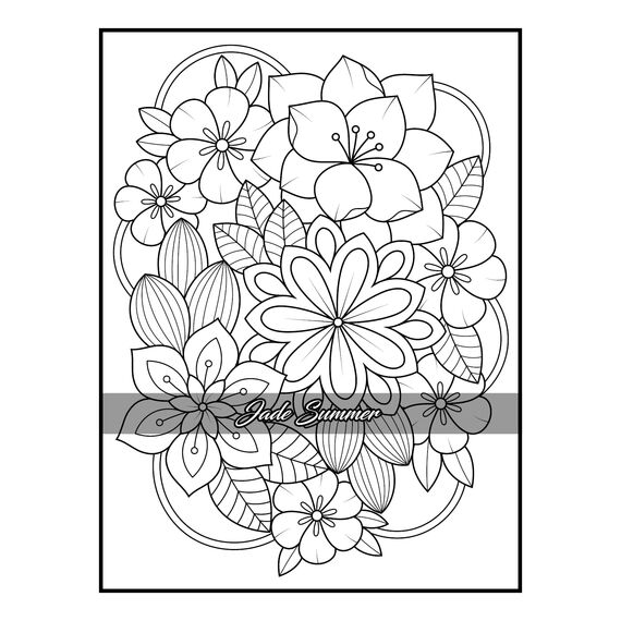100 Flowers: An Adult Coloring Book with Bouquets, Wreaths, Swirls, Patterns, Decorations, Inspirational Designs, and Much More!