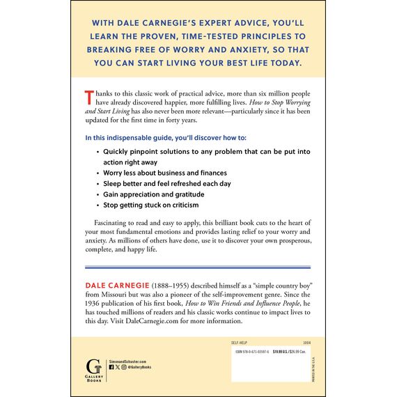 How to Stop Worrying and Start Living: Time-Tested Methods for Conquering Worry (Dale Carnegie Books)