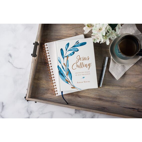Jesus Calling, Large Text Cloth Botanical, with Full Scriptures: Enjoying Peace in His Presence (A 365-Day Devotional) – The Perfect Mother’s Day Gift for Christian Moms