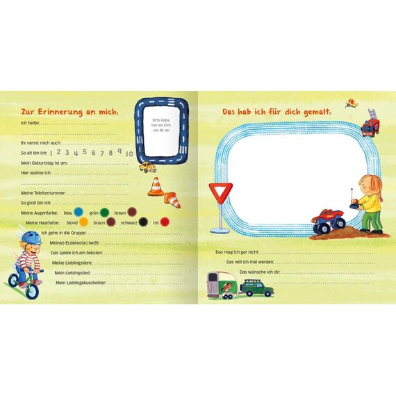 Ars Edition GmbH Kindergarten-Freunde (Fahrzeuge): Freundebuch ab 3 Jahren für Kindergarten und Kita, für Jungen und Mädchen, 4489120919