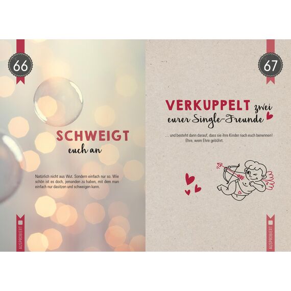 99 herrlich verrückte Ideen für euer Leben zu zweit: Charmantes Geschenk zur Hochzeit und allgemein für Paare