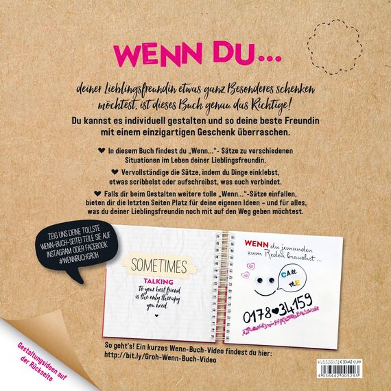 Wenn-Buch für meine Lieblingsfreundin: Wenn-Buch zum Selbstgestalten mit Tipps zum Befüllen | DIY-Geschenkbuch zu Weihnachten oder Geburtstag (Kreatives Wenn Buch zum Selbstgestalten)