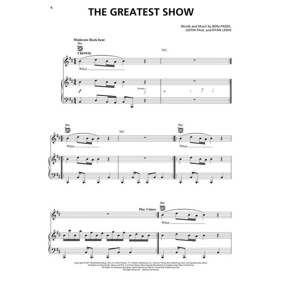 The Greatest Showman Songbook für Piano Vocal Guitar | Filmmusik Noten für Klavier Gesang Gitarre | 9 Lieder aus dem Kinofilm als Sheet Music | Pop ... Musiker: Music from the Picture Soundtrack