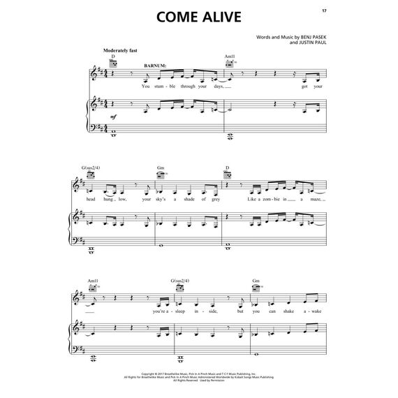 The Greatest Showman Songbook für Piano Vocal Guitar | Filmmusik Noten für Klavier Gesang Gitarre | 9 Lieder aus dem Kinofilm als Sheet Music | Pop ... Musiker: Music from the Picture Soundtrack