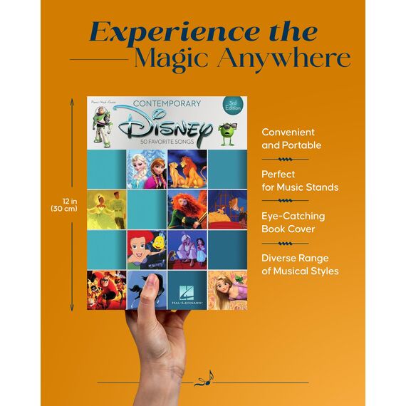 Contemporary Disney 3rd Edition Songbook für Klavier Gesang Gitarre | Disney Sheet Music Sammlung für Anfänger und Fortgeschrittene | Piano Vocal Guitar Notenbuch mit 50 beliebten Liedern