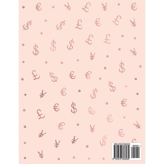 Accounting Ledger: Simple Cash Book Accounts Bookkeeping Journal for Small Business | Log, Track, & Record Expenses & Income - Rose Gold & Baby Pink Money Pattern Cover