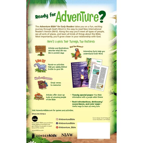NIrV, Adventure Bible for Early Readers, Hardcover, Full Color: New International Reader's Version