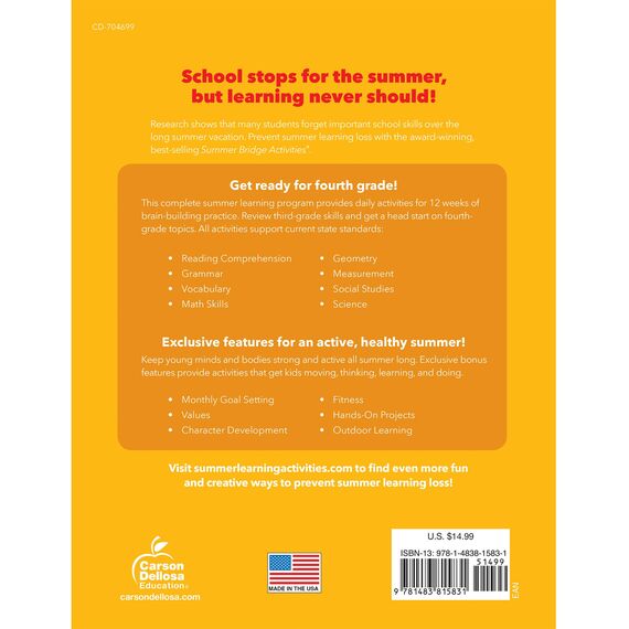 Summer Bridge Activities(r), Grades 3 - 4: Volume 5