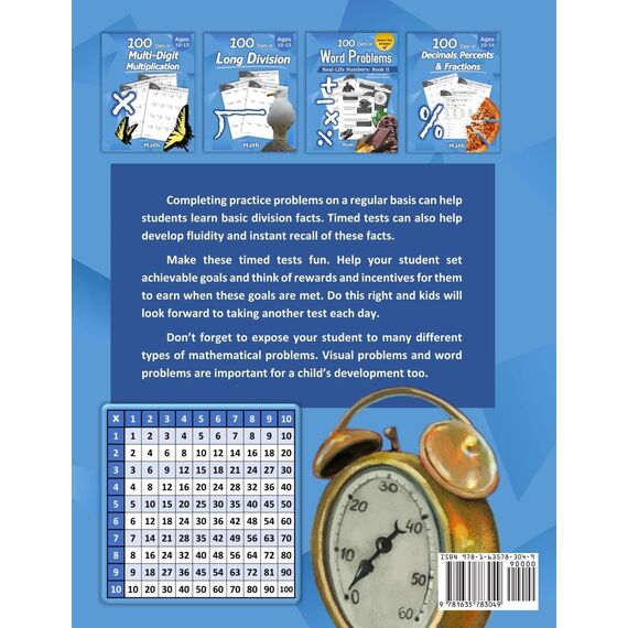 Humble Math - 100 Days of Timed Tests: Division: Grades 3-5, Math Drills, Digits 0-12, Reproducible Practice Problems: Division: Ages 8-10, Math ... Practice Problems, Grades 3-5, KS1