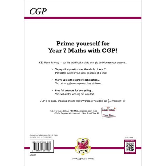 KS3 Year 7 Maths Targeted Workbook (with answers) (CGP KS3 Targeted Workbooks)
