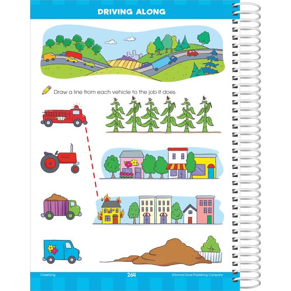 School Zone - Big Kindergarten Workbook - Ages 5 to 6, Early Reading and Writing, Numbers 0-20, Basic Math, Matching, Story Order, and More (School Zone Big Workbook Series)