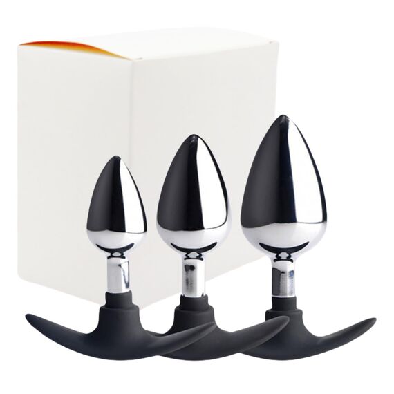 Analplug für Frauen Männer Anal Plug Set Prostata Stimulation Männer Sex Spielzeug für die Frau Metall Butt Plug T-Basis Silikon Buttplug bis Profis Sexspielzeug Analplugs für Paare, S+M+L