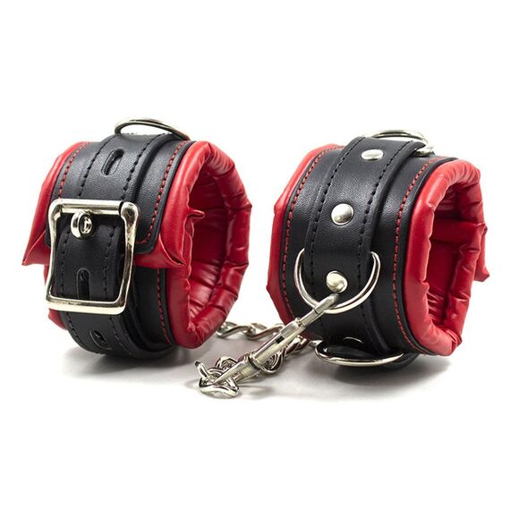 Hanyi Leder SM Handschellen Gepolstert Schwamm Erotik Handfesseln/Fußschellen Bondage Set Sexspielzeug für Damen Männer (Handschellen)