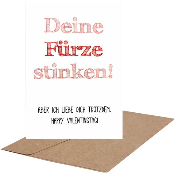 CL&MH Lustige Valentinskarte | Karte für Freund | Karte für Ehemann | Karte für Freundin | Karte für Frau | Lustige Furz-Valentinskarte | Lustig unhöflich, perfekt für Ehemann oder Ehefrau