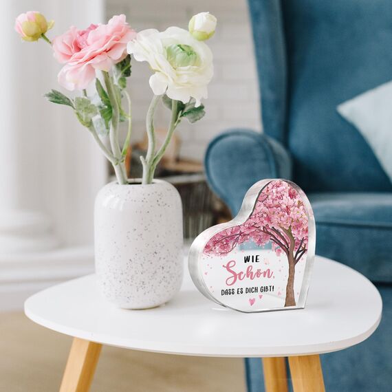 Gleevara Geburtstagsgeschenk für Frauen, Geburtstagsgeschenke für Frauen, Herzförmige Acryldeko, Geschenke für Frauen, Geschenk für Freundin, Ehefrau, Frau, Geburtstag, Wie Schön, DASS Es Dich Gibt
