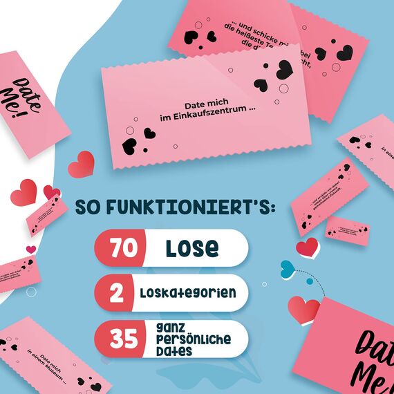 Spielehelden Date me! | Die lustige Losbox für Paare | Geschenke für Männer | Paarspiel für kreativen Date-Spaß | Geschenk Mann | Partner Geschenke