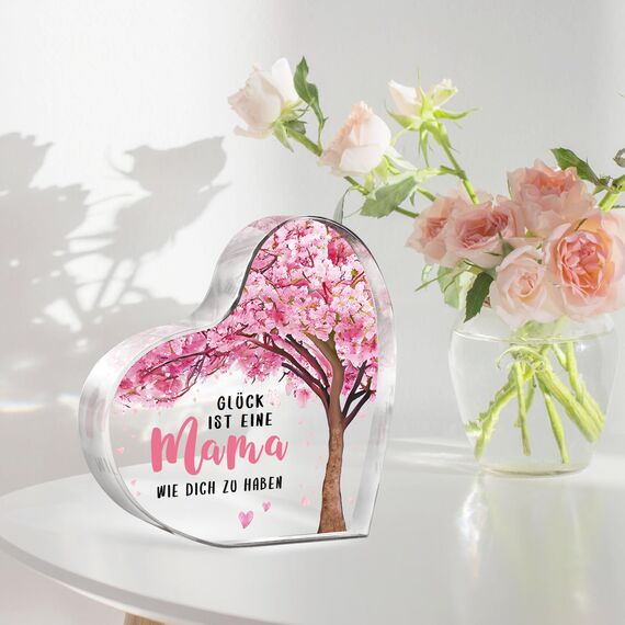 Muttertagsgeschenk, Mama Geschenk, Einzigartige Herzförmige Acryl Heimdekoration, Geschenke für Mama, Mutter Geschenke zum Geburtstag Muttertag Weihnachten, Beste Mütter Geschenk von Tochter Sohn
