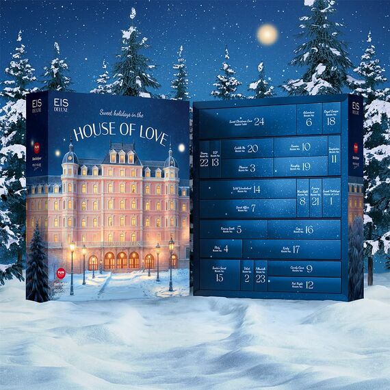 EIS Deluxe erotischer Adventskalender 2025 für Erwachsene Singles und Paare | 24 sinnliche Sex Geschenke inkl. Satisfyer & FUN FACTORY Sexspielzeuge & Erotik Überraschungen | Warenwert 650€