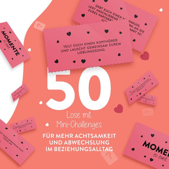 Spielehelden Momente zu zweit | Losbox für Paare | Jahrestag Geschenk für sie ihn | Paare Geschenke | 50 Kleine Aufgaben & Rituale für den Pärchenalltag | Wichtelgeschenke