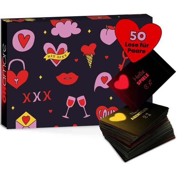 Erotische Spiele für Pärchen - 50 sinnliche Abenteuer und Erotikspiele für Paare - Heiße Sex Spiele für Paare ab 18 - Losbox mit prickelnden Ideen und Geschenkverpackung