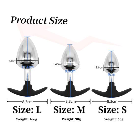 Analplug für Frauen Männer Anal Plug Set Prostata Stimulation Männer Sex Spielzeug für die Frau Metall Butt Plug T-Basis Silikon Buttplug bis Profis Sexspielzeug Analplugs für Paare, M
