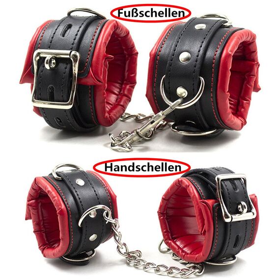 Hanyi Leder SM Handschellen Gepolstert Schwamm Erotik Handfesseln/Fußschellen Bondage Set Sexspielzeug für Damen Männer (Fußschellen)