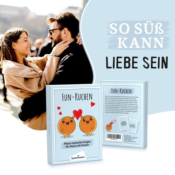 Spielehelden Fun-Kuchen | Paarspiel mit Herz & Humor | Spiele für Paare | Geschenk Partner | Jahrestag Geschenk für ihn | Romantische Männer & Frauen | Hochzeitsgeschenk