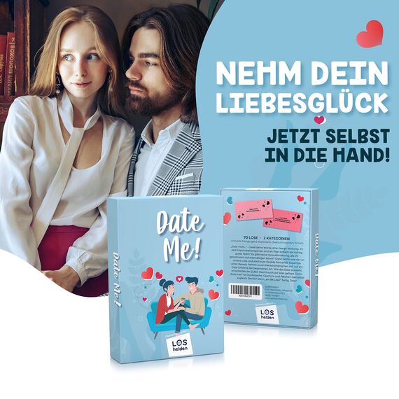 Spielehelden Date me! | Die lustige Losbox für Paare | Geschenke für Männer | Paarspiel für kreativen Date-Spaß | Geschenk Mann | Partner Geschenke