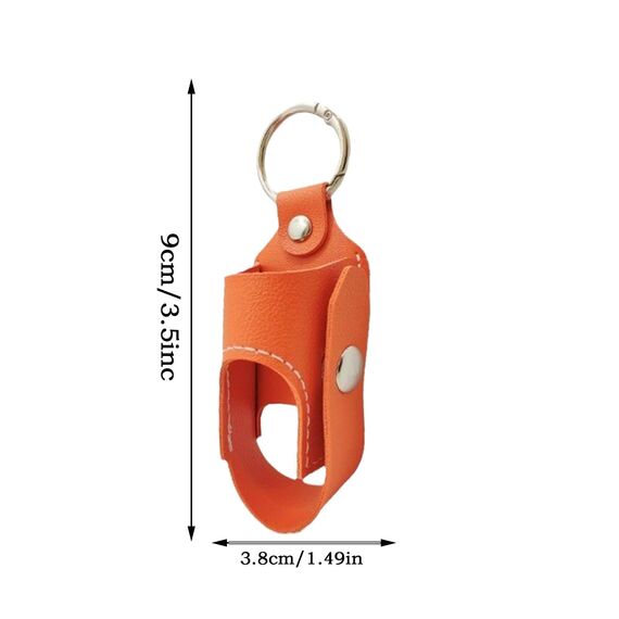Vesidoloy Inhalator-Schlüsselanhängerhalter, tragbarer Leder-Inhalator-Halter – PU-Leder Aufbewahrungswerkzeug für Camping, Reisen, Geschäftsreisen, Zuhause, Schule, Orange 1, Refer to description,