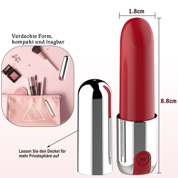 BDSMYEE Mini-Vibrator Vibrationseier für G-Punkt Klitoris Stimulator, Bullet Vibratoren mit Zehn Band Vibrator, Sexspielzeug für schwule, Paare, Frauen Reisen (rot)