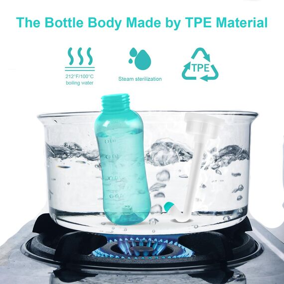 Podusche Portable Bidet 450 ml - Bidet Handbrause mit 2 Düsen für Vaginal Dusche, Klistier, Analdusche für Mann Frau, Travel Bidet Intimdusche für Reisen, Täglichen Gebrauch und Camping Dusche (lila)
