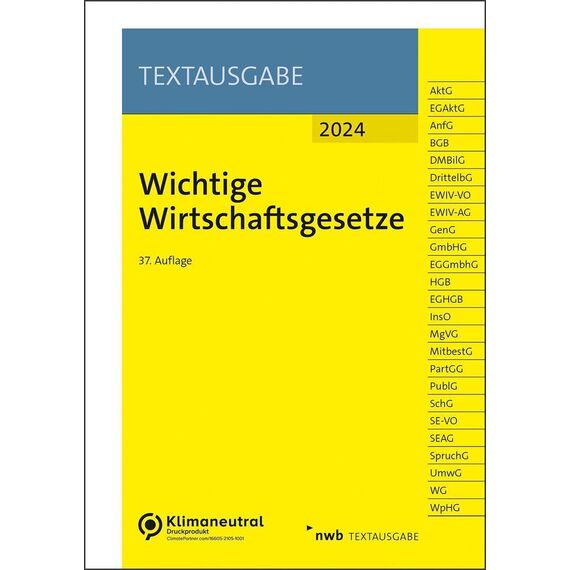Wichtige Wirtschaftsgesetze (NWB Textausgabe)