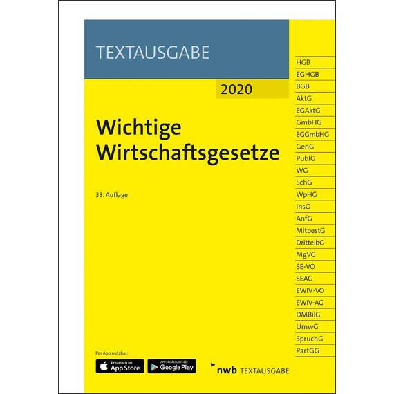Wichtige Wirtschaftsgesetze: Mit Online-Zugang (NWB Textausgabe)