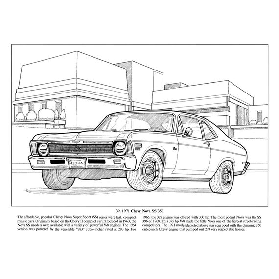 American Muscle Cars (Dover Planes Trains Automobiles Coloring)