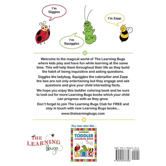 My Numbers, Colors and Shapes Toddler Coloring Book with The Learning Bugs: Fun Children's Activity Coloring Books for Toddlers and Kids Ages 2, 3, 4 & 5 for Kindergarten & Preschool Prep Success