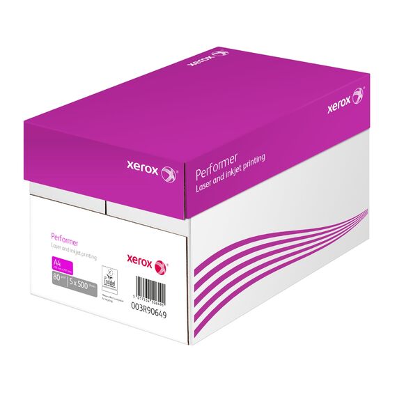 Xerox Performer Multifunktions-Papier, 80 g m², A4, 1 Karton, 5 Packungen, 2.500 Blatt 003R90649 Weiß