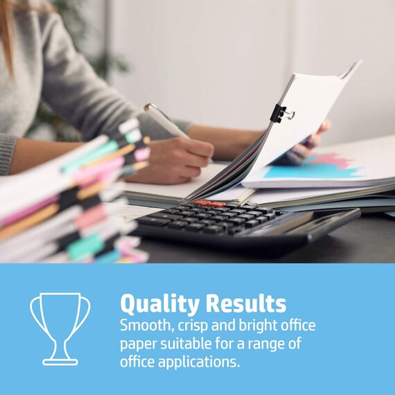 HP Kopierpapier Office CHP110: 80 g DIN-A4, 2500 Blatt (5x500) matt, weiß Allround Kopierpapier für Büro
