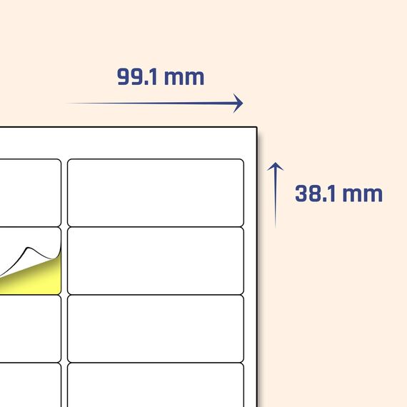 99,1 x 38,1mm, 25 Blatt, A4 Aufkleber Etiketten Selbstklebend matt - 14 Stück pro Blatt