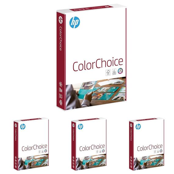 HP Farblaserpapier, Druckerpapier Color-Choice Chp 753: 120 g/m², DIN-A4, 250 Blatt, Extraglatt, weiß (Packung mit 4)